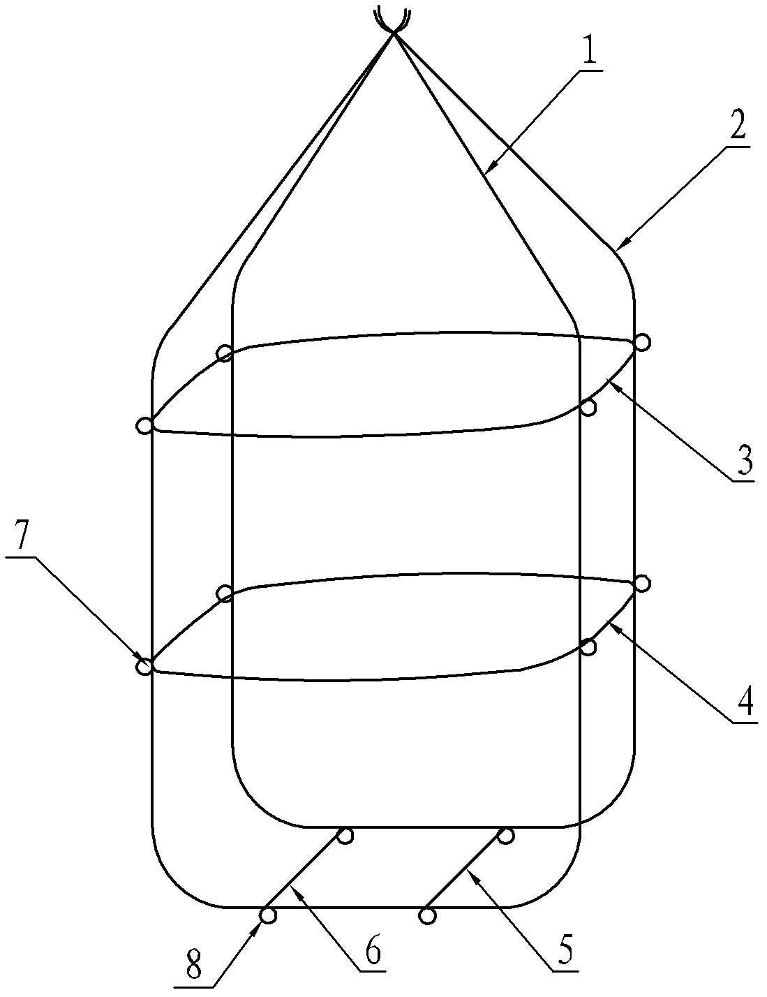 Lifting appliance for crucible for growing sapphire single crystal