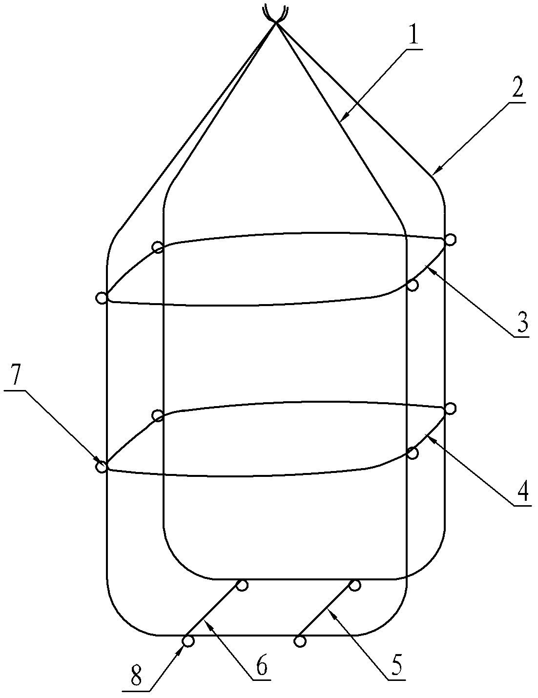 Lifting appliance for crucible for growing sapphire single crystal