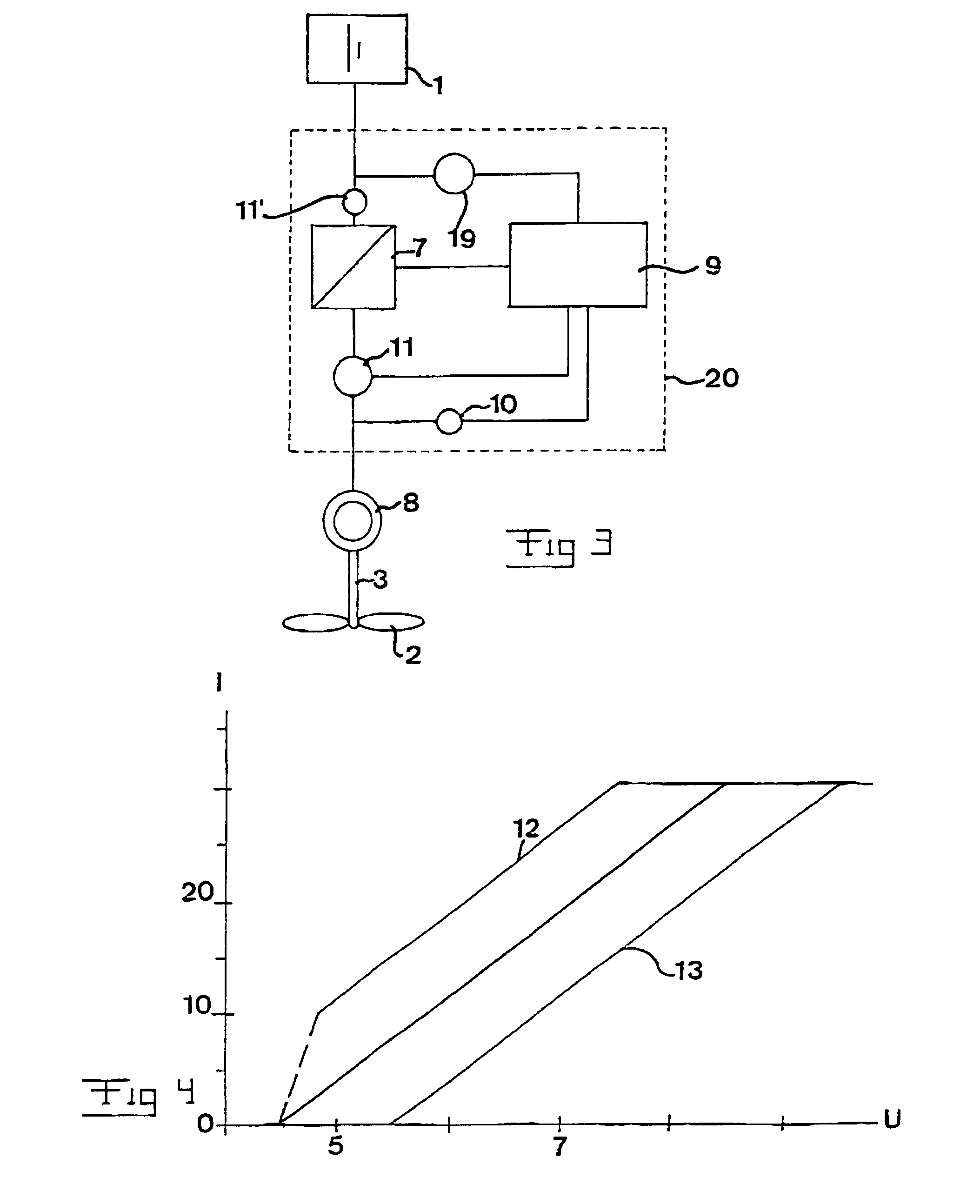 Device for charging at least one electrical battery on board a boat