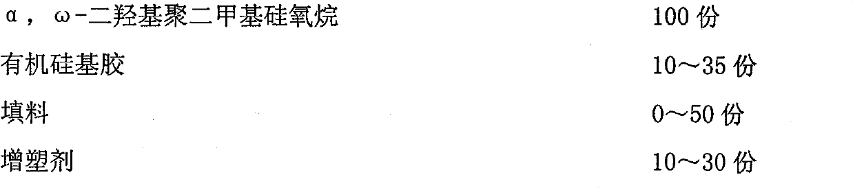 Bi-component silicone pouring sealant for LED photoelectric display device and method for manufacturing same