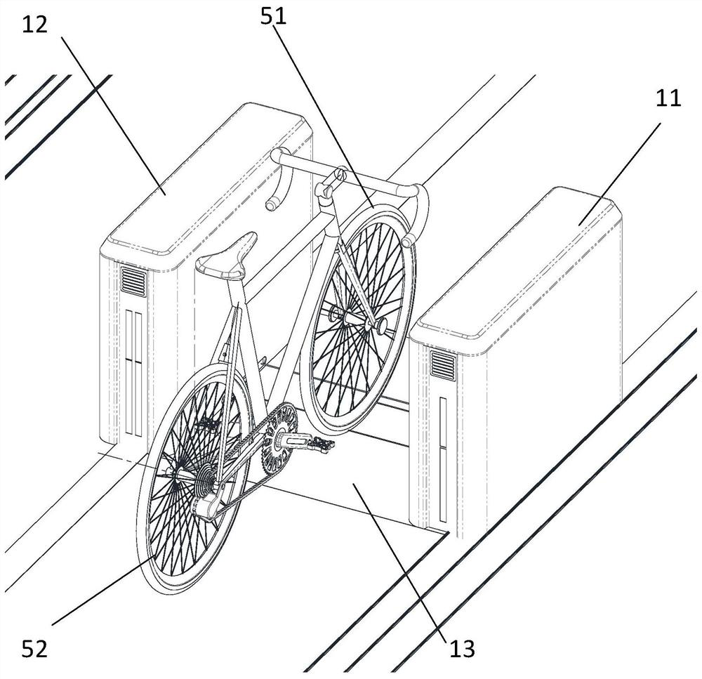 Device and method for non-contact rapid measurement of bicycle tire width