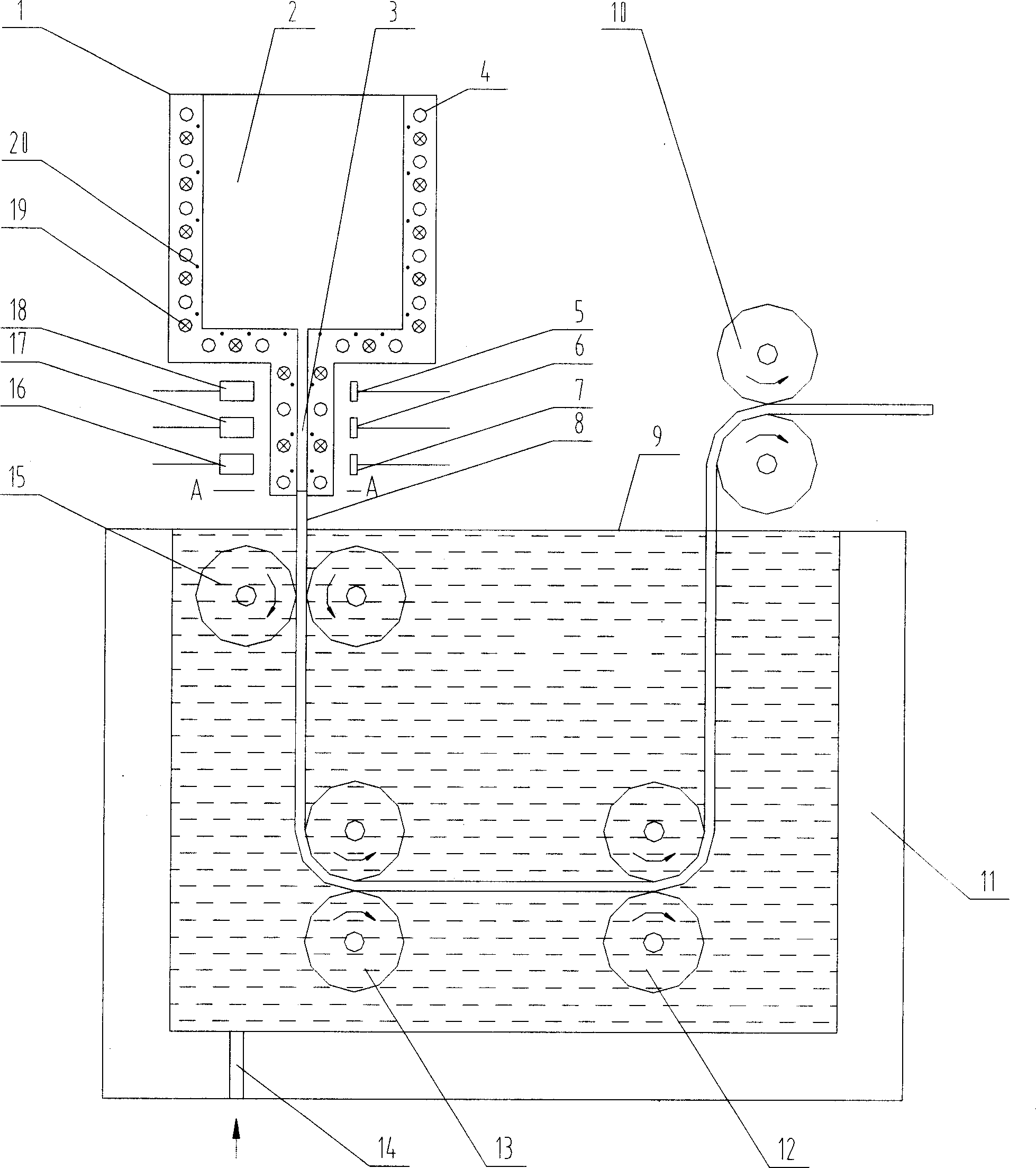 Method and equipment for successive co-orientation solidification casting and manufactured wire rod or plate and belt material