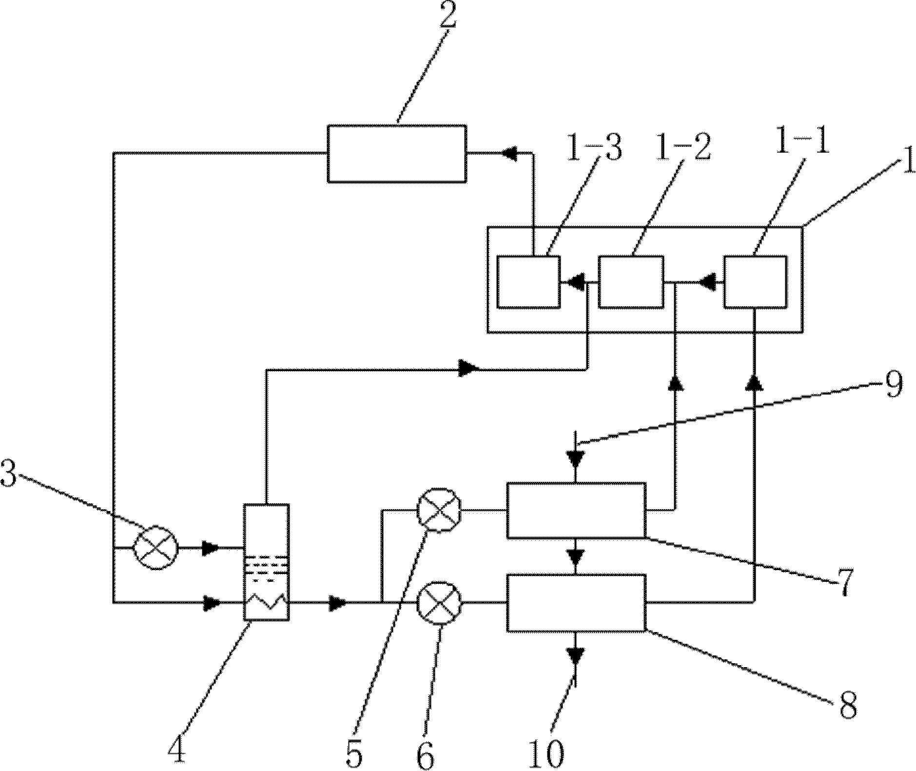 Method and special water chilling unit for manufacturing chilled water with large temperature difference in stand-alone three-stage compression manner