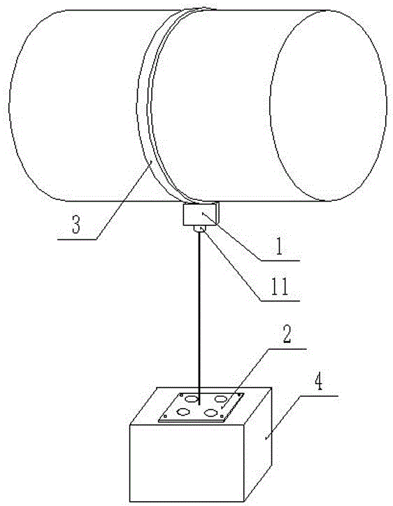 Measuring device and measuring method for three-dimensional displacement of GIS busbar chamber relative to ground