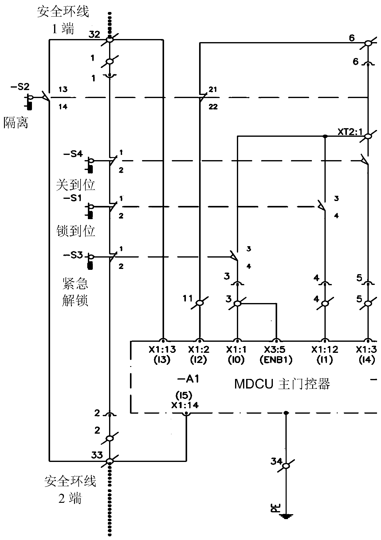 Vehicle door safety loop line fault point detection system and fault judging method