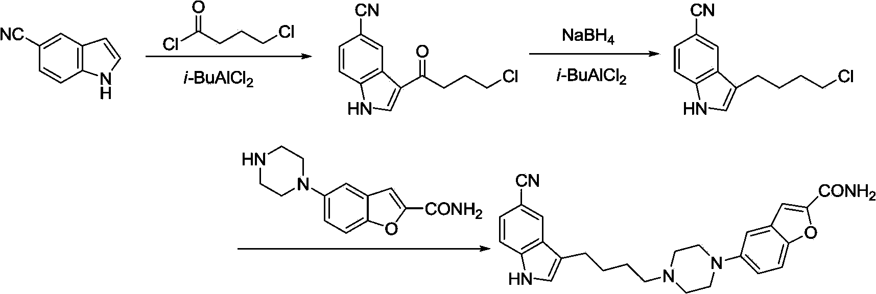 Method of preparing vilazodone and intermediate thereof