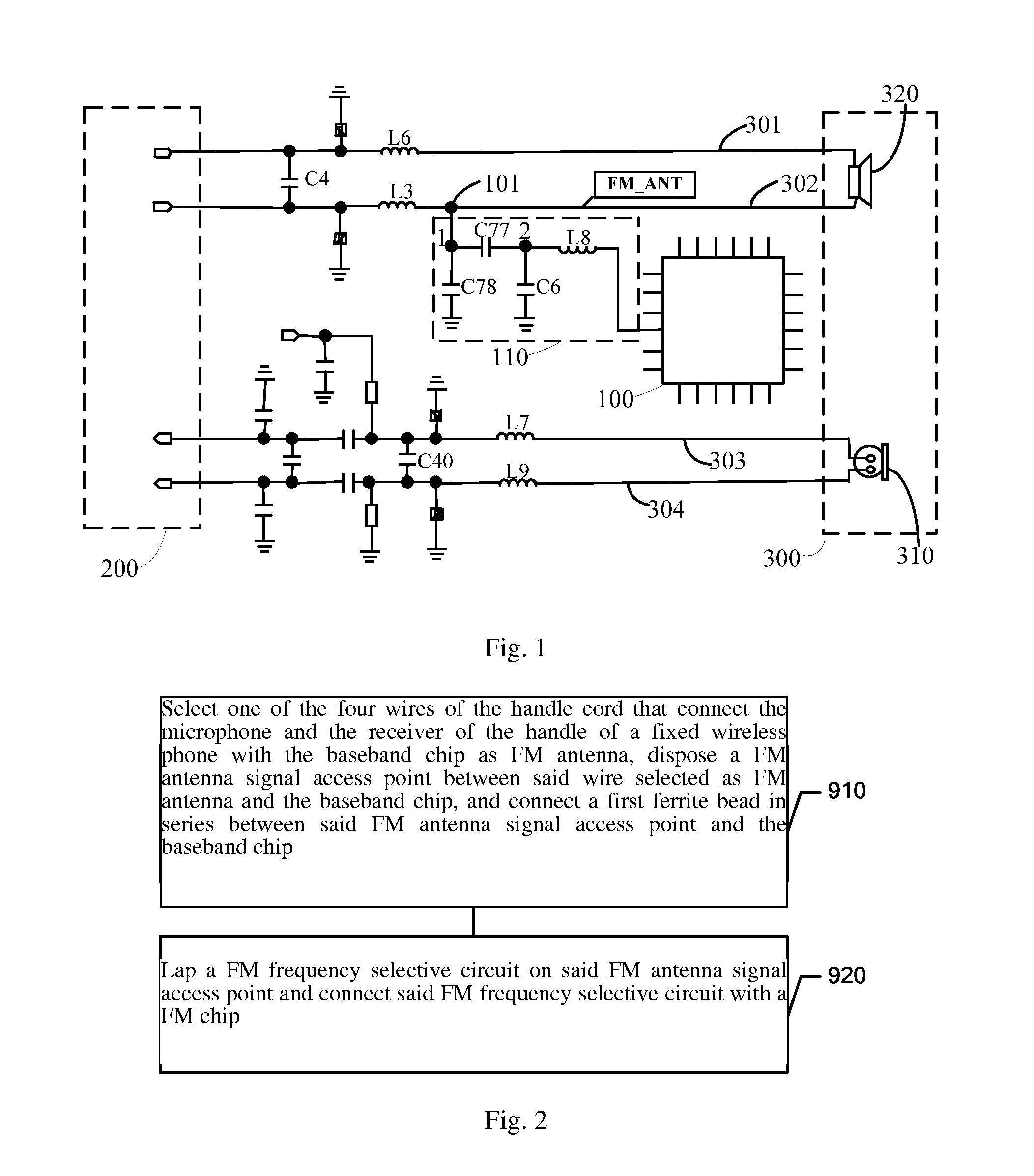 Method of Using Handle Cord of A Fixed Wireless Phone as FM Antenna and A Fixed Wireless Phone