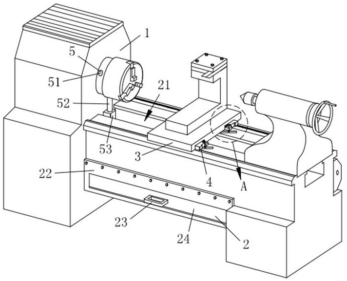 A lathe that facilitates the cleaning of machining debris