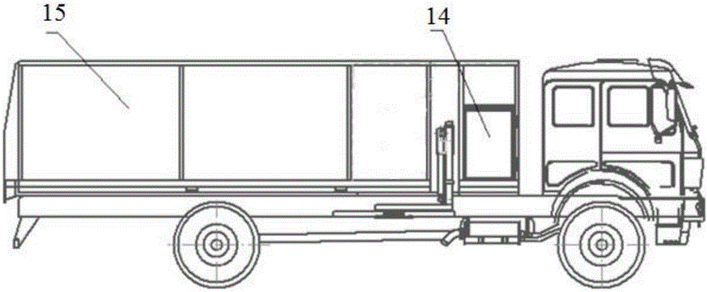 Household garbage smashing, winnowing and compressing transportation car