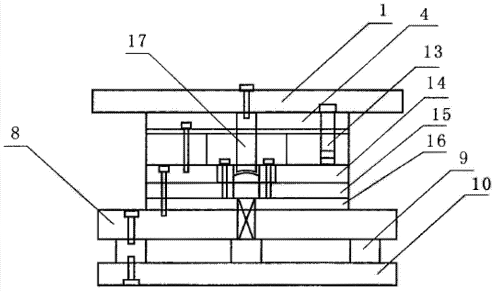 Stamping die provided with guide pillar