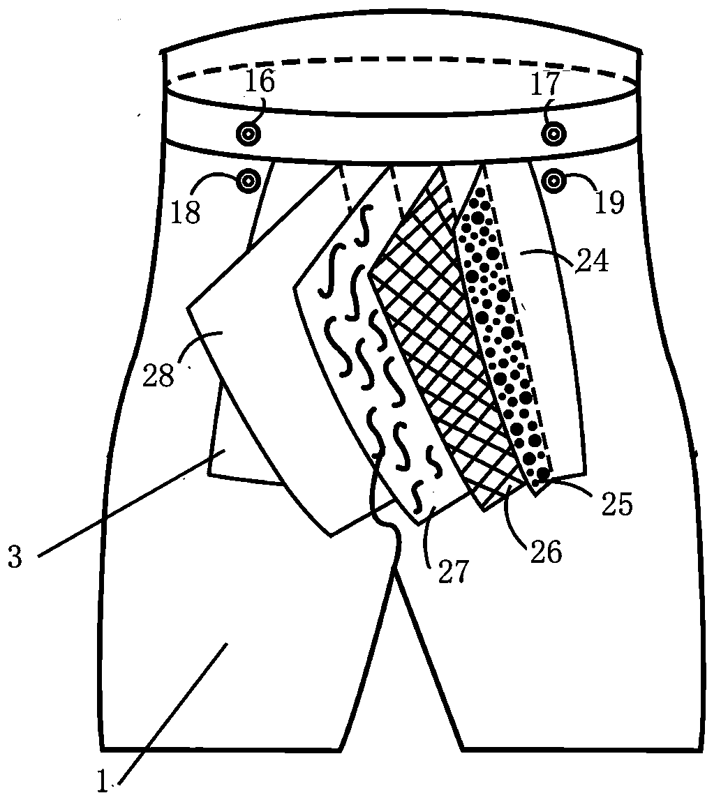 Warming palace underwear for treating dysmenorrhea