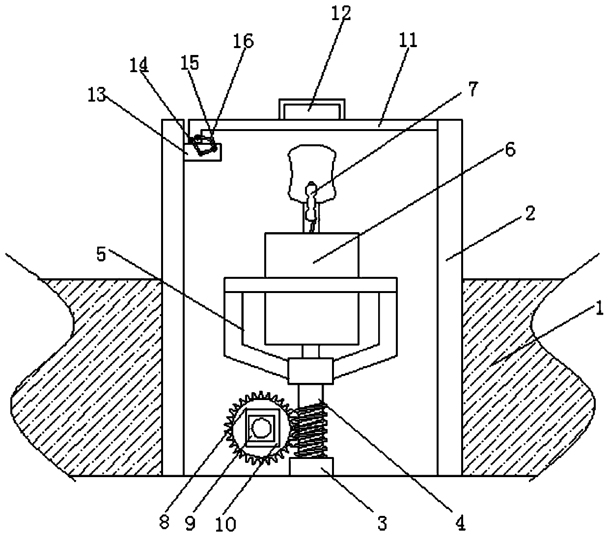 Semi-hidden charging pile protection device for new energy electric vehicle