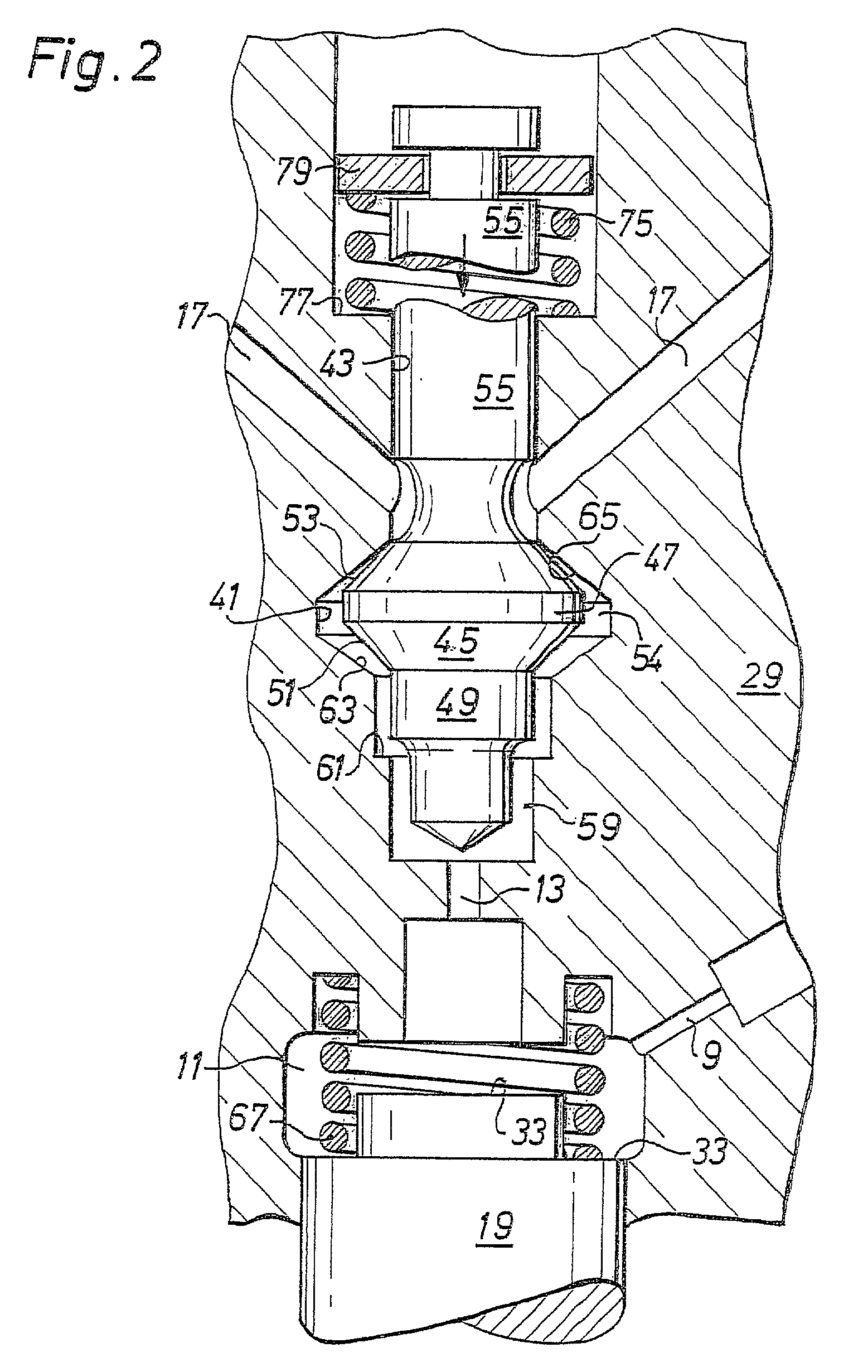 Control valve for an injector of a fuel Injection system for internal combustion engines with pressure amplification in the control chamber