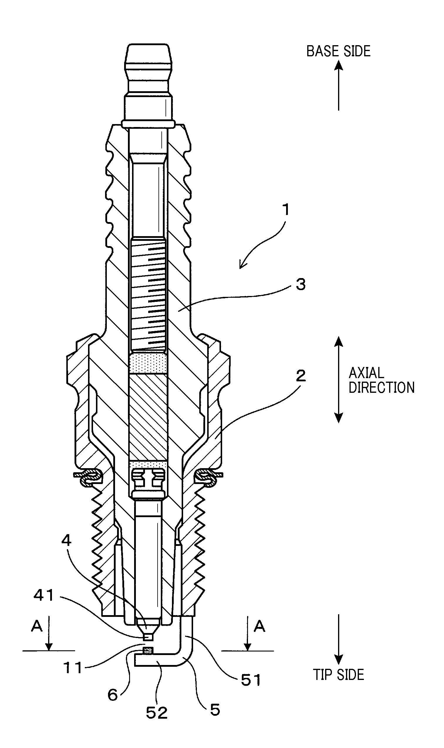 Spark plug for internal combustion engines and mounting structure for the spark plug