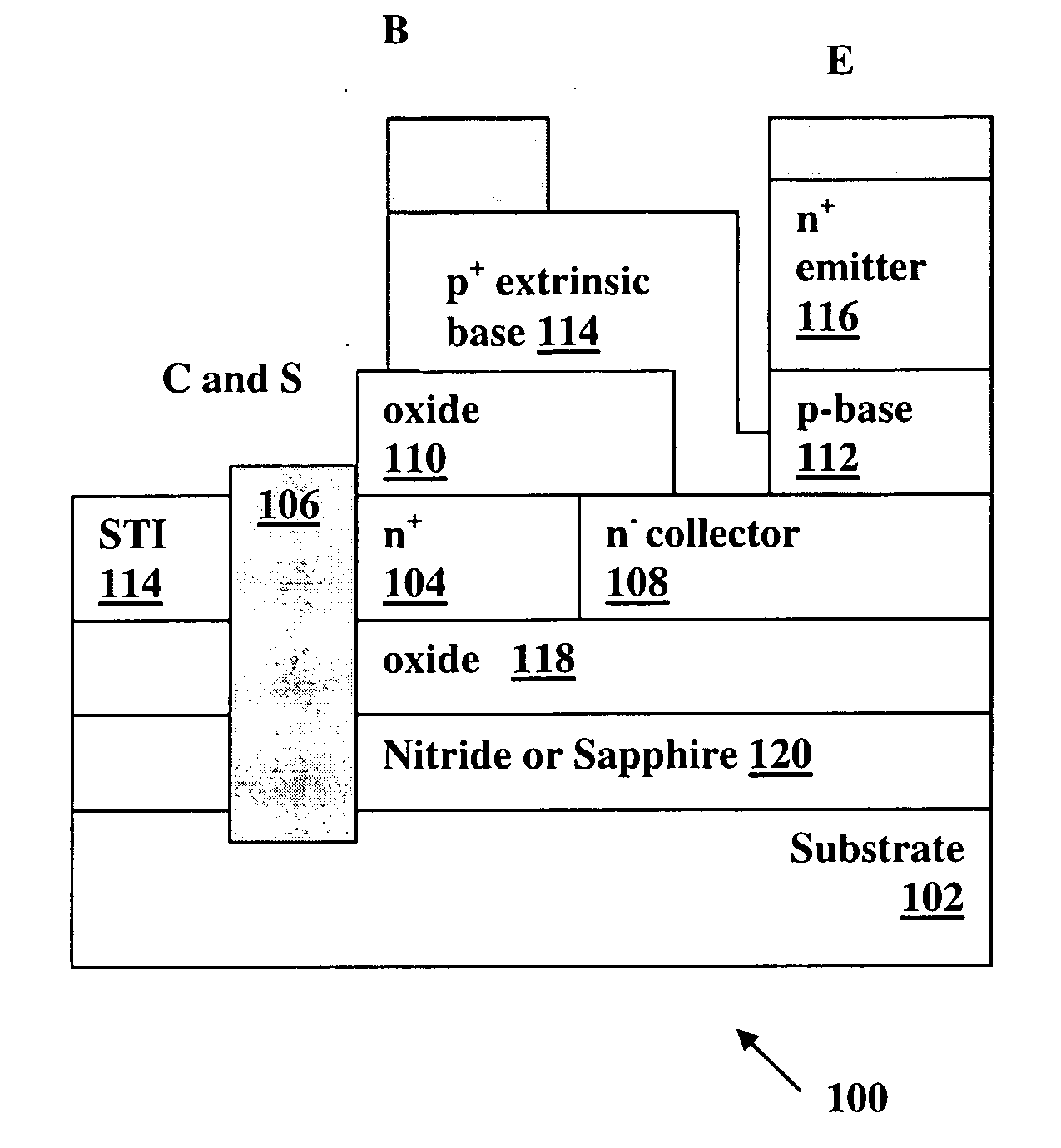 SOI bipolar transistors with reduced self heating