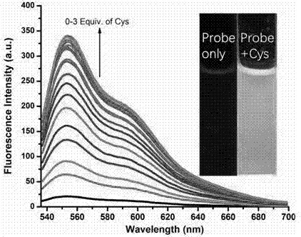 Reaction type cysteine probe and preparation method thereof