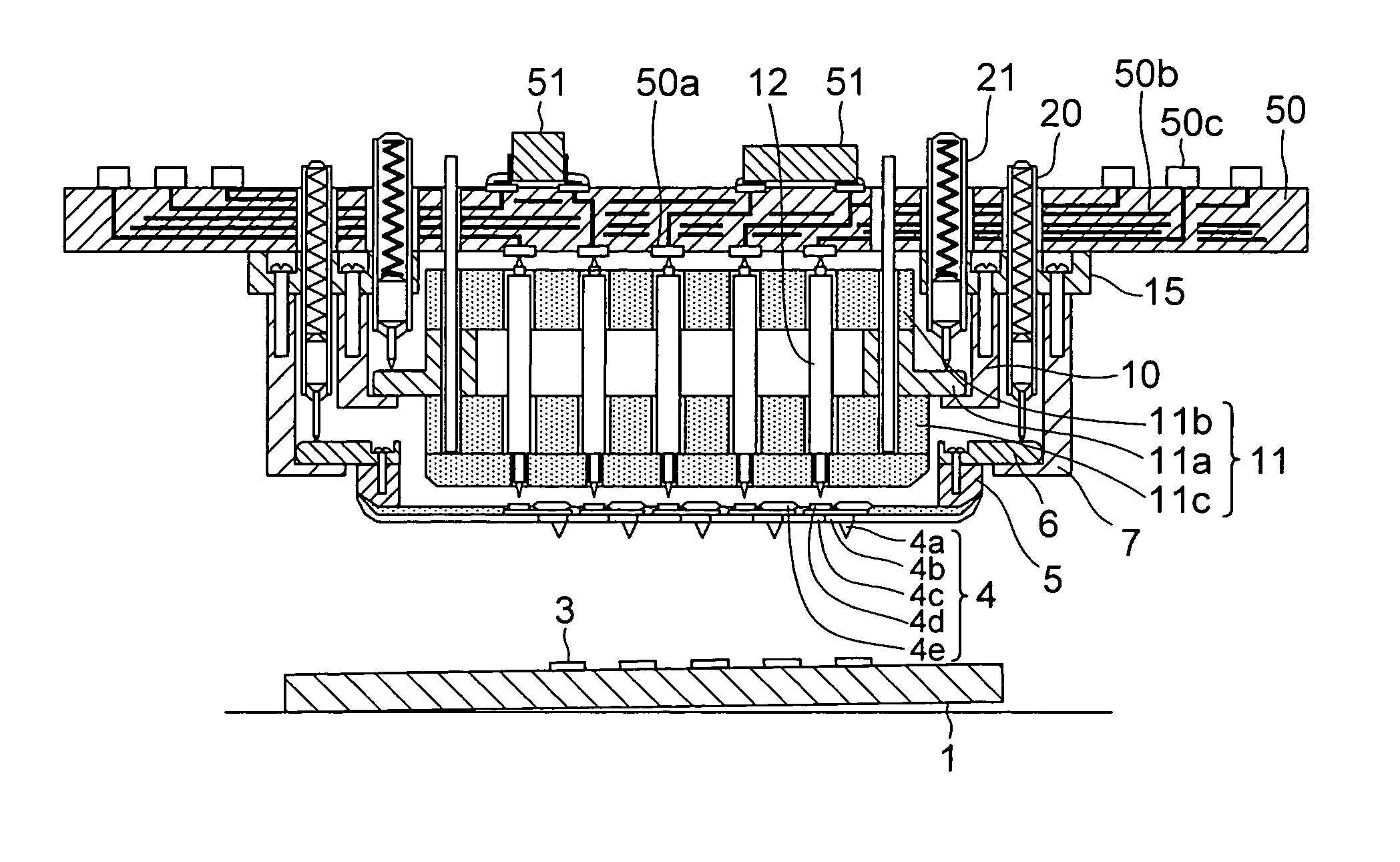 Probe sheet, probe card, semiconductor test equipment and semiconductor device fabrication method