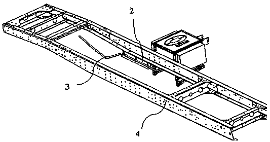 Electric automobile longitudinal beam lower aerofoil high-voltage line groove structure