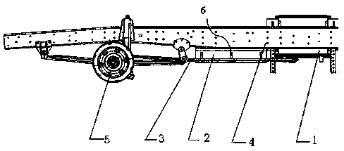 Electric automobile longitudinal beam lower aerofoil high-voltage line groove structure