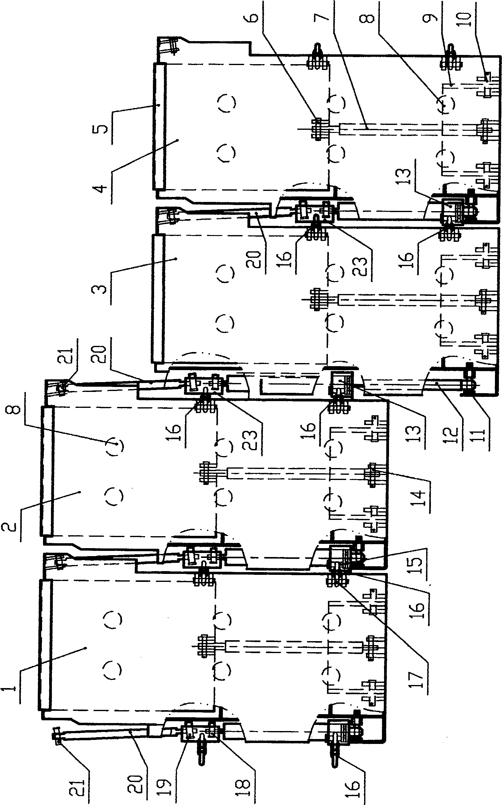 Chain suspension type hydraulic support