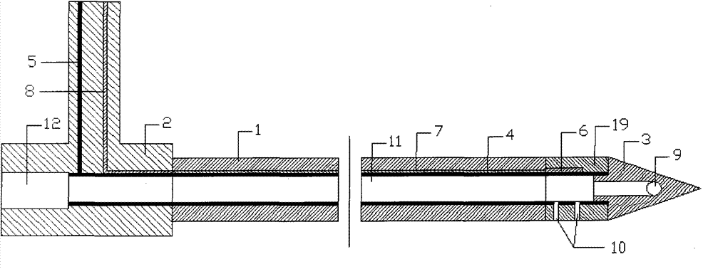 Radiofrequency ablation volume reduction electrode capable of leading out waste gas in liver