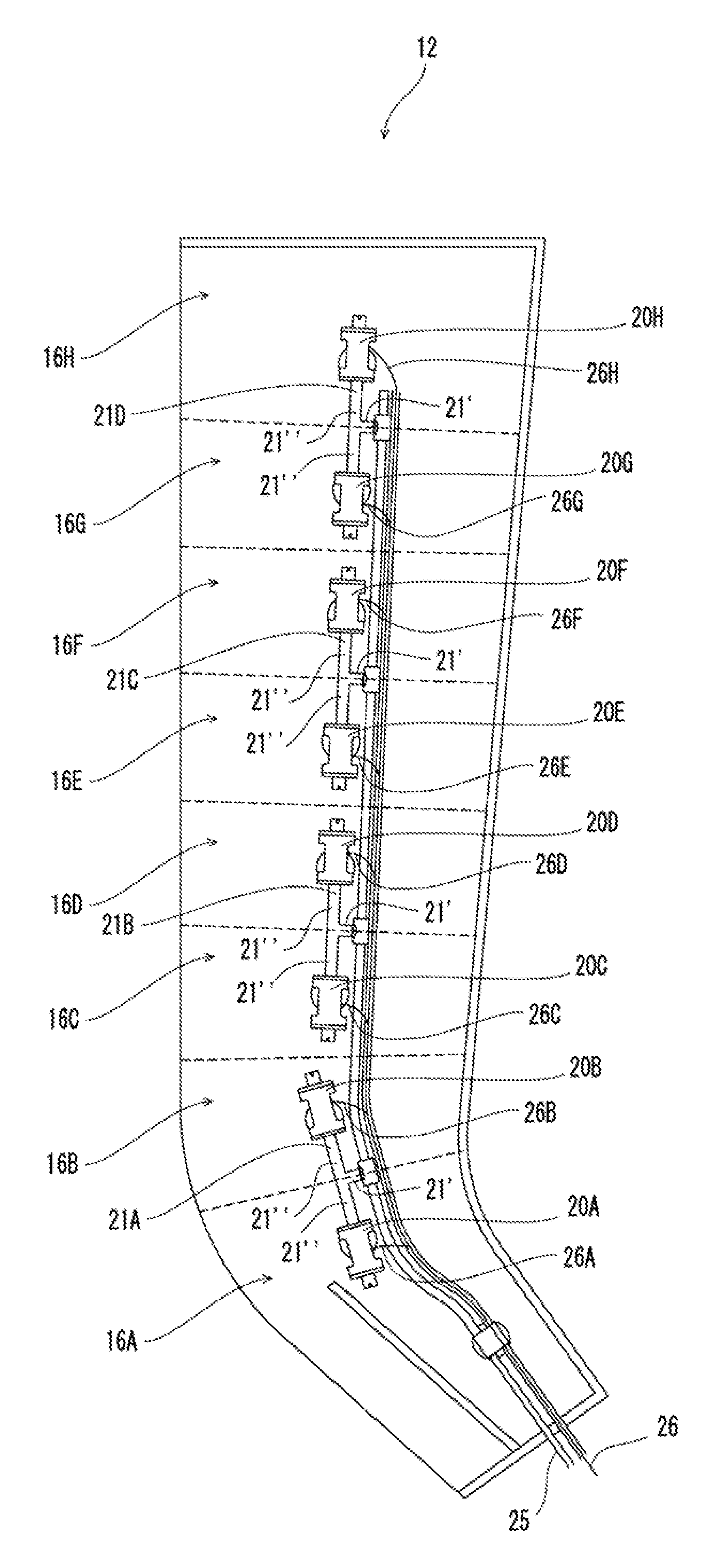 Pneumatic massage device