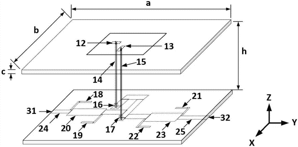 Circularly polarized microstrip duplex antenna