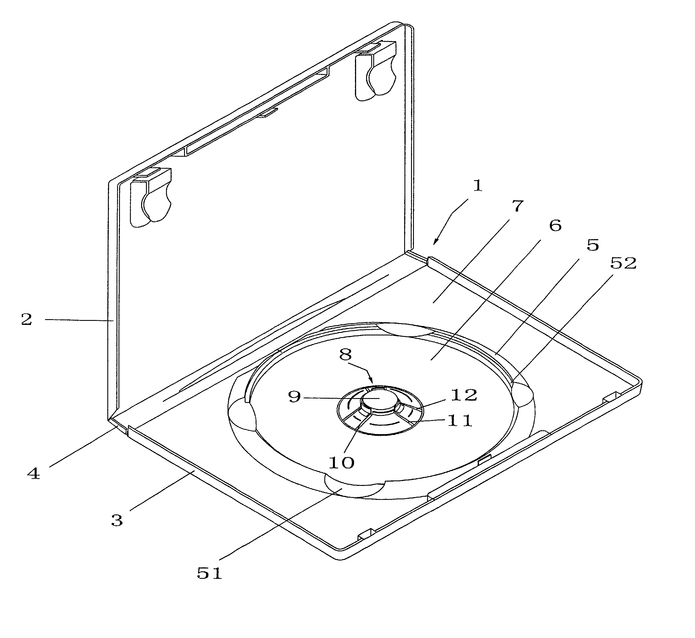 Single push-button type storage case for compact discs