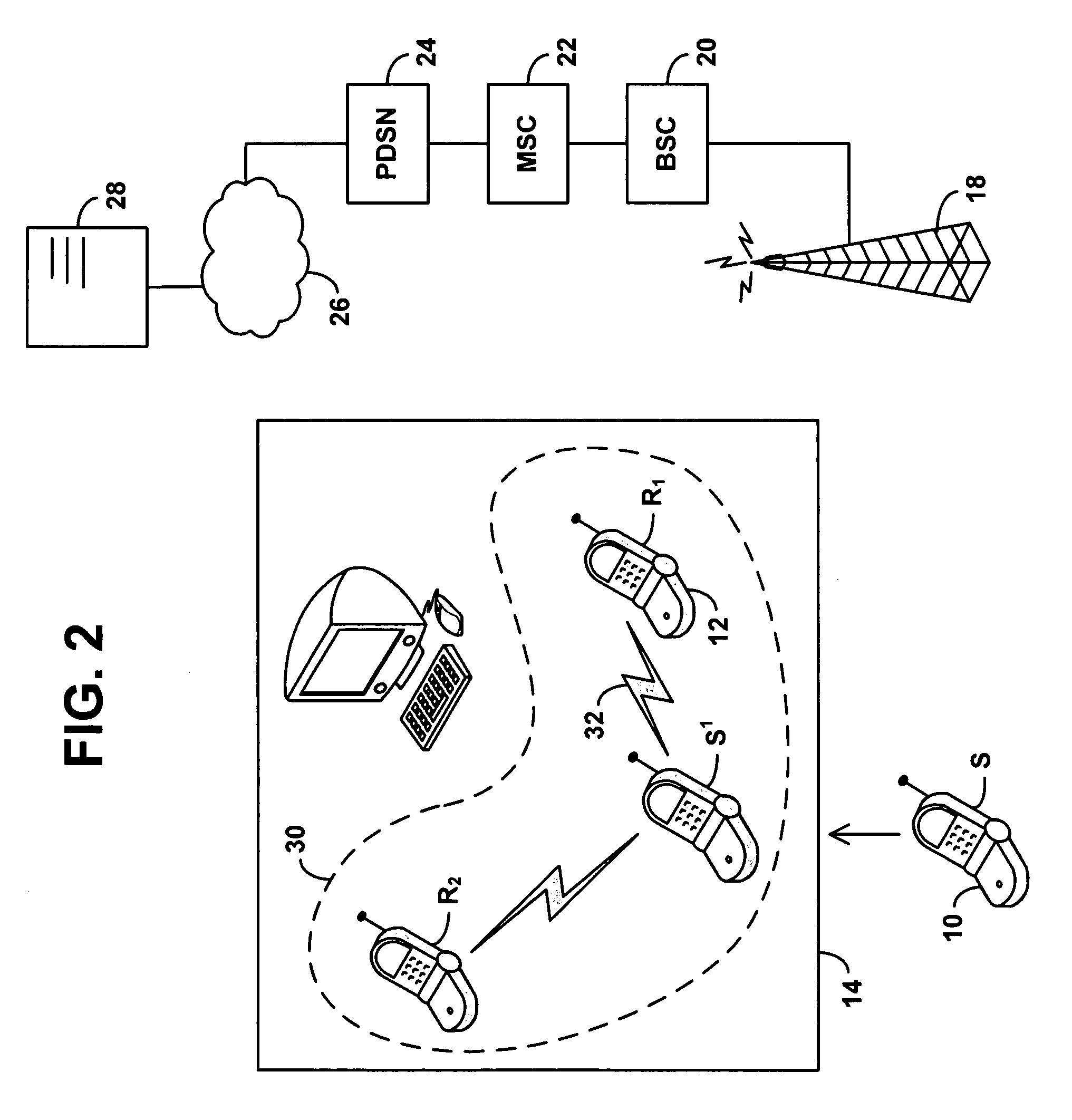 Multimodal wireless communication device with user selection of transceiver mode via dialing string