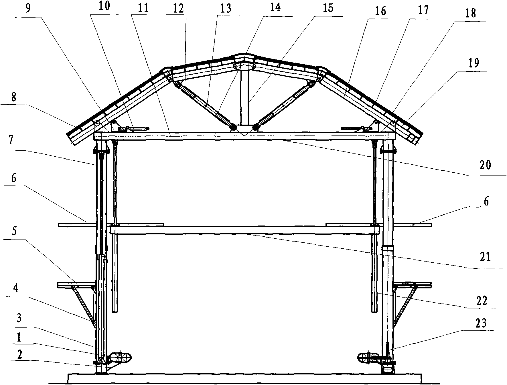 A safety protecting work trolley for chamber