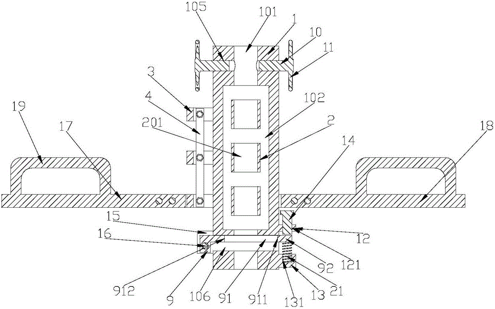 Pipe type foot-controlled climbing device