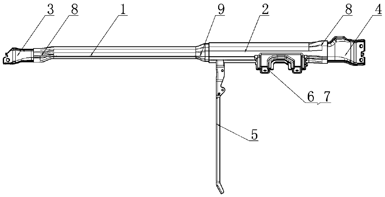 Dashboard beam assembly for pure electric vehicles