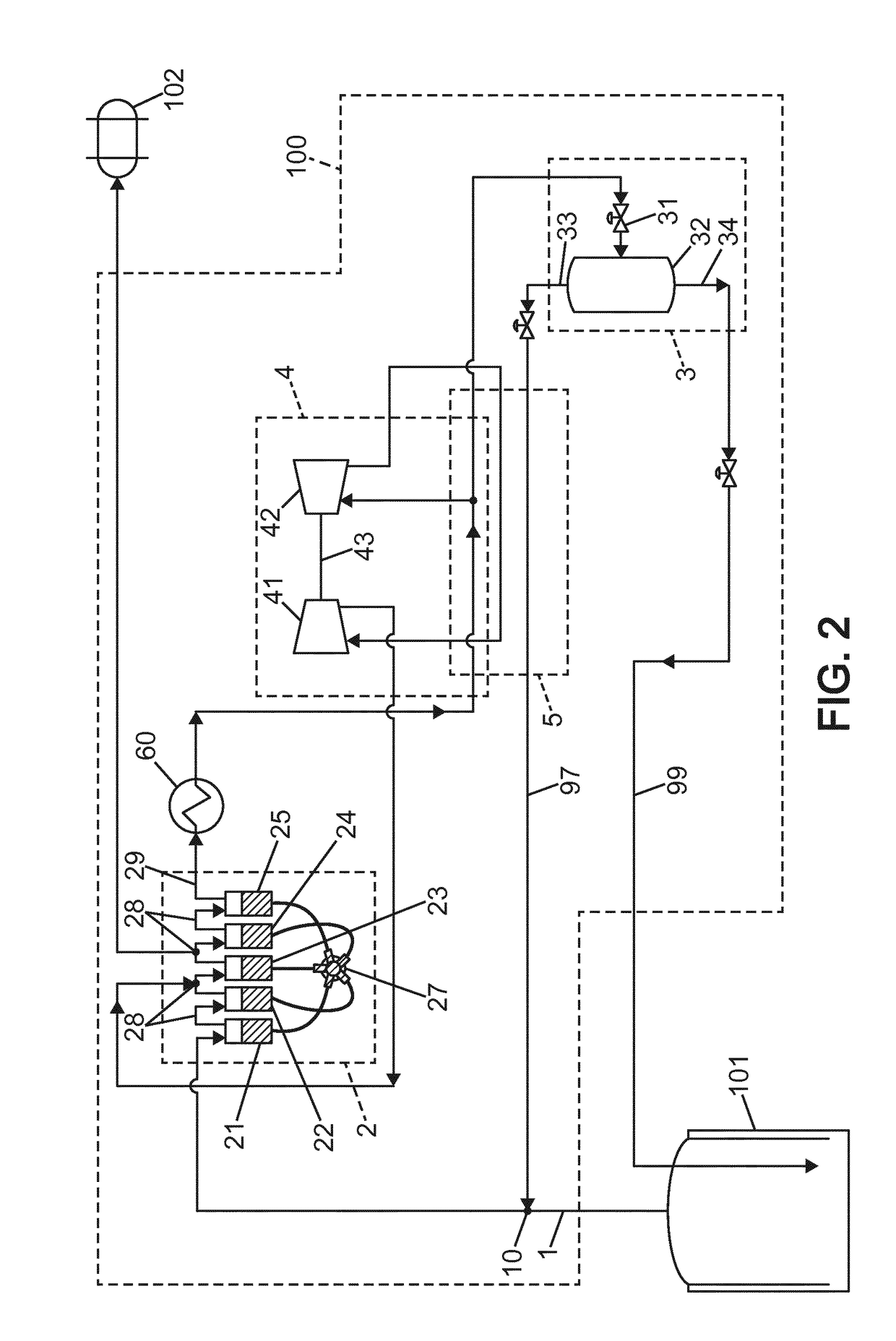 System for liquefying a gas