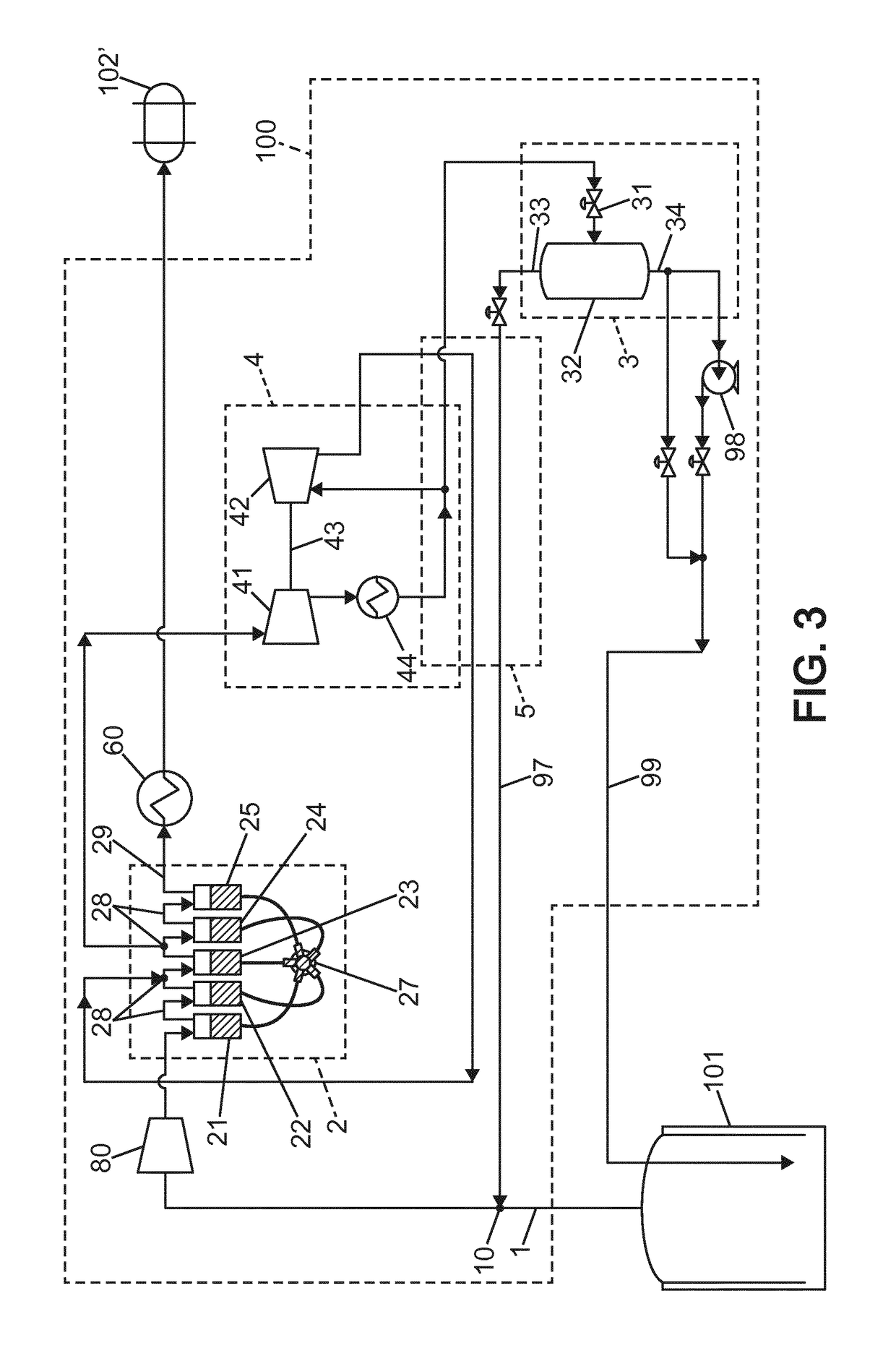 System for liquefying a gas