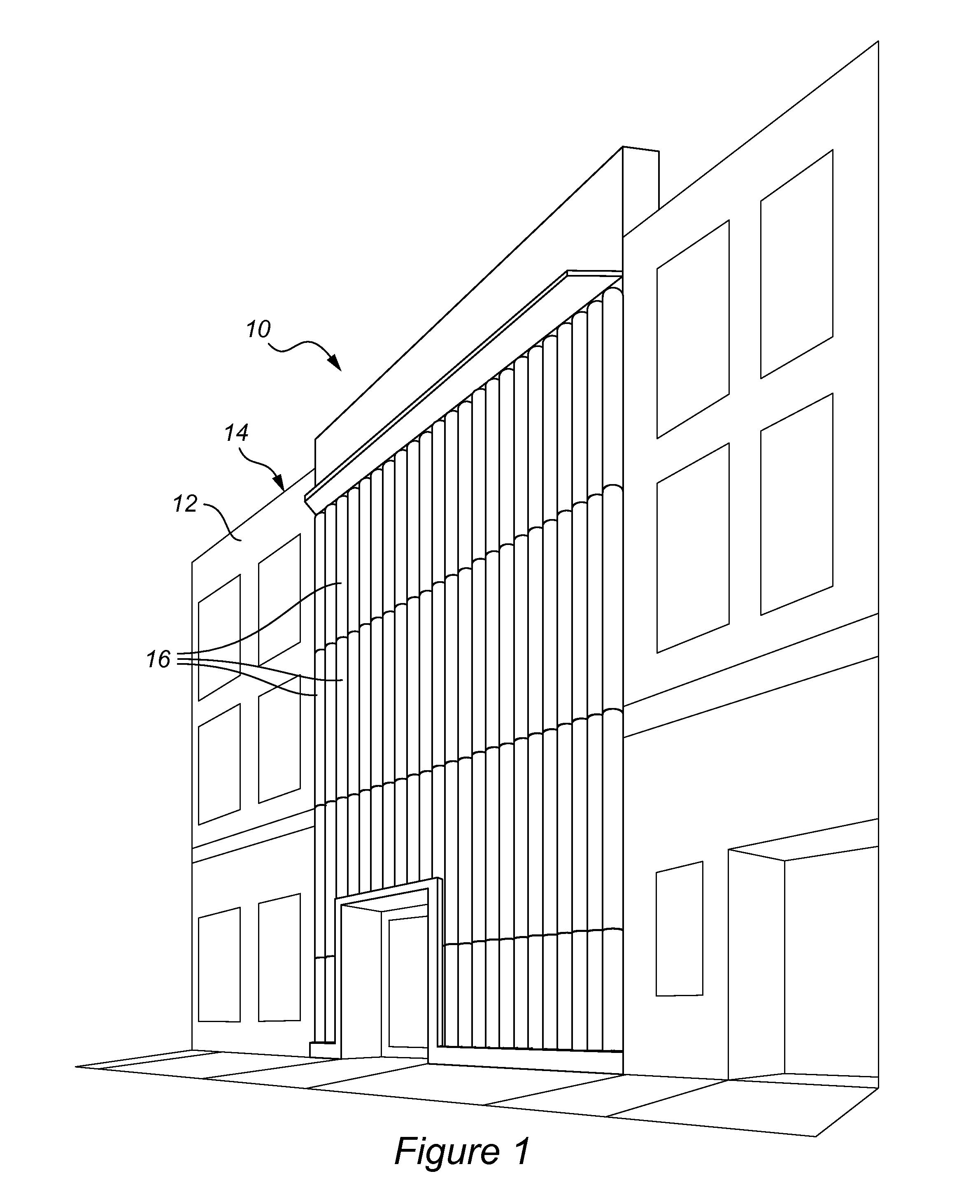 Modular, self supporting exterior enclosure system with insulating, evacuated tubes having solar collector rods