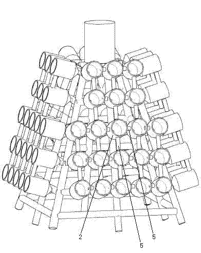 Bottle hole reef in frame structure