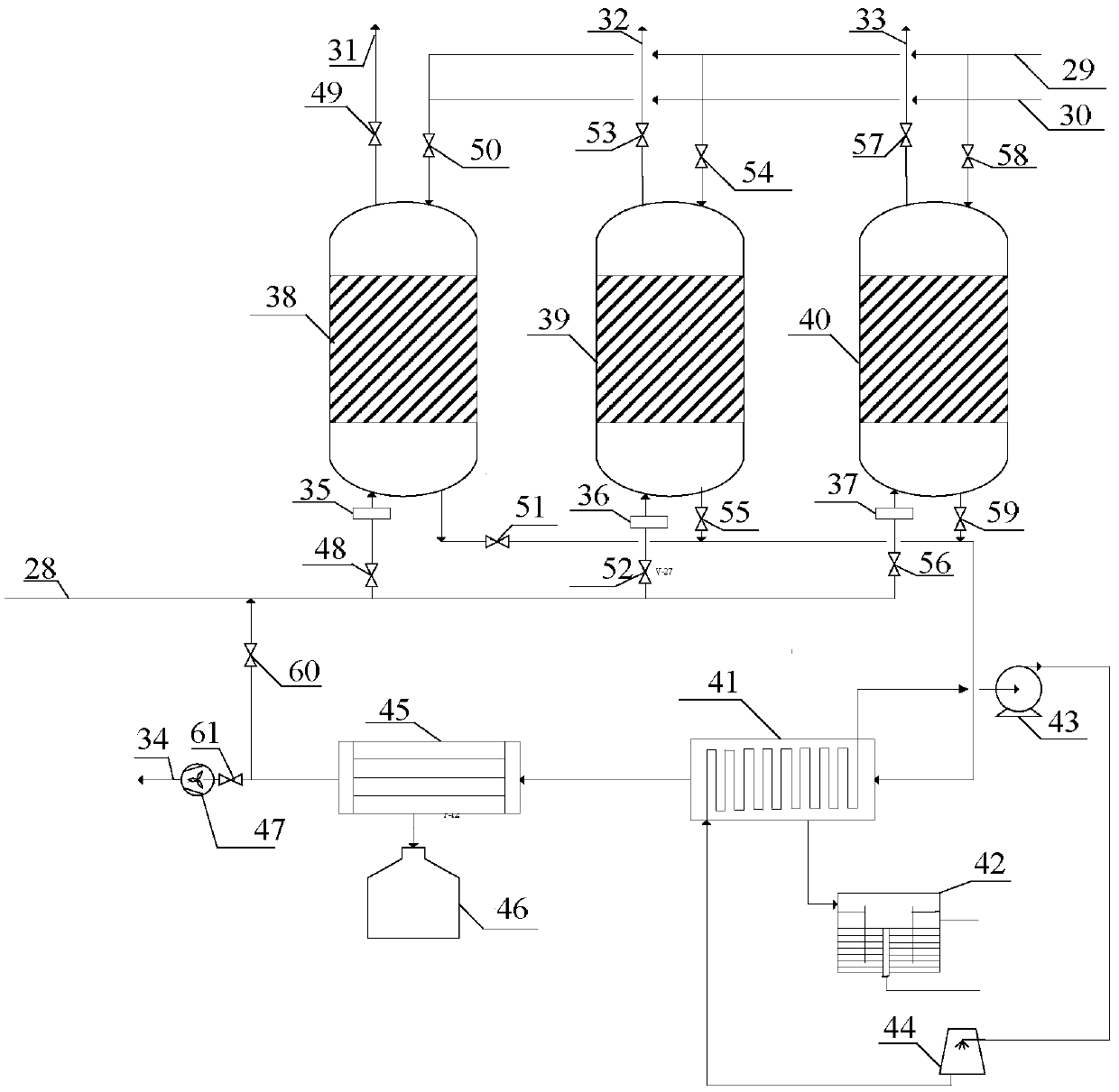 Method for recycling organic matter through organic waste gas adsorption, steam desorption and fractional condensation