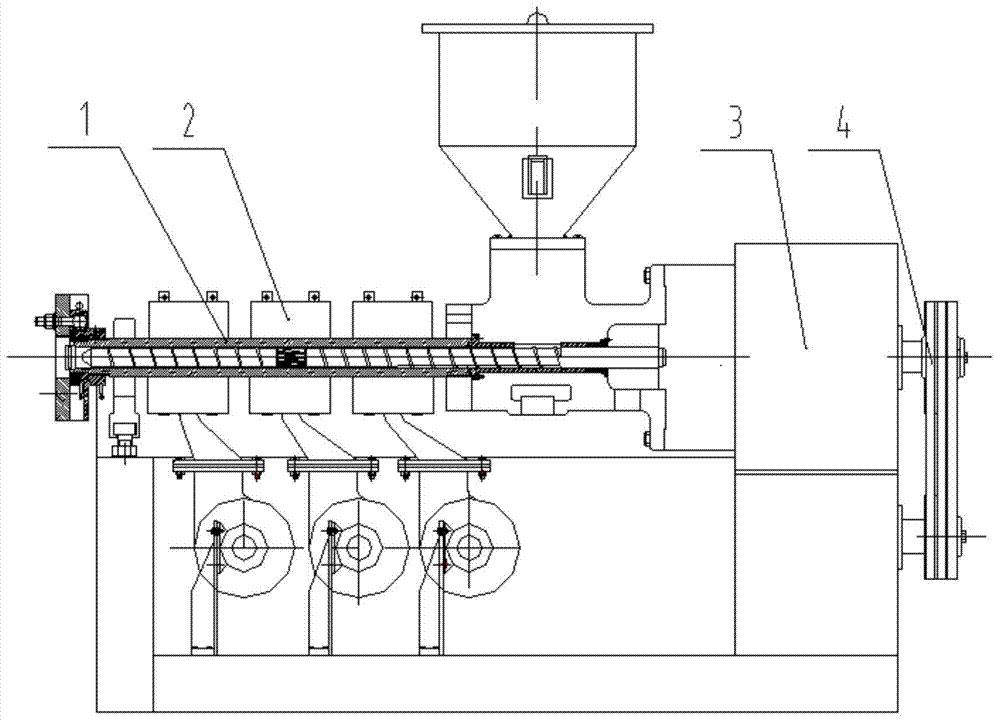 Polymer melt calculus heat transfer enhancement and mixing plasticization extruder