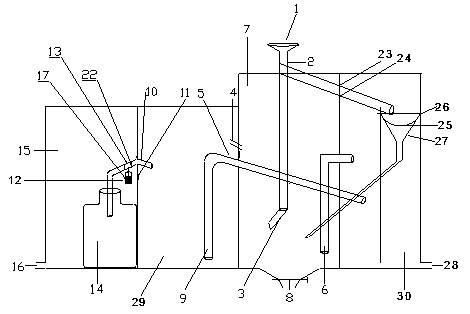 Device for separation of oil-water-residue mixture and marking of waste oil