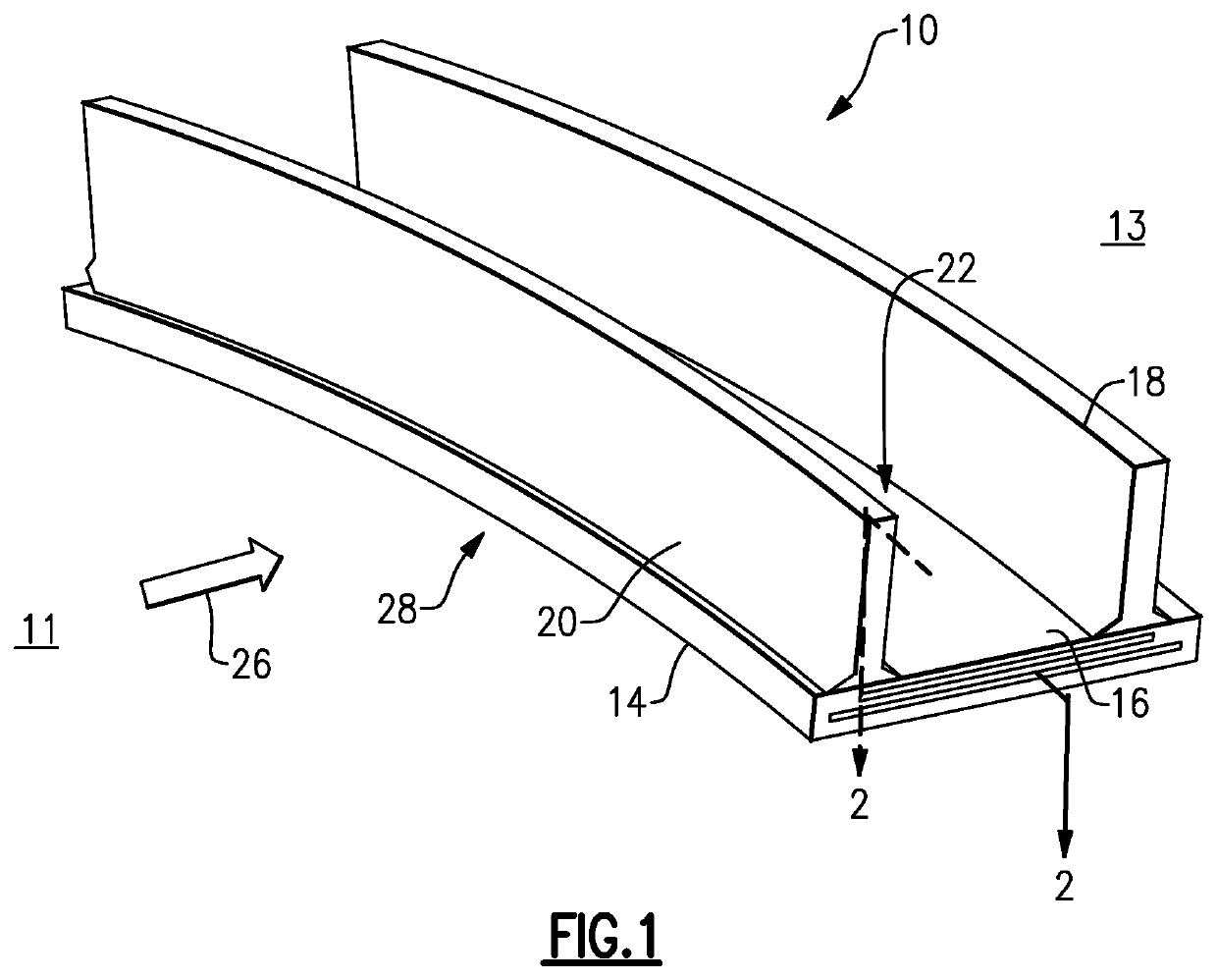 Ceramic matrix composite component including counterflow channels and method of producing