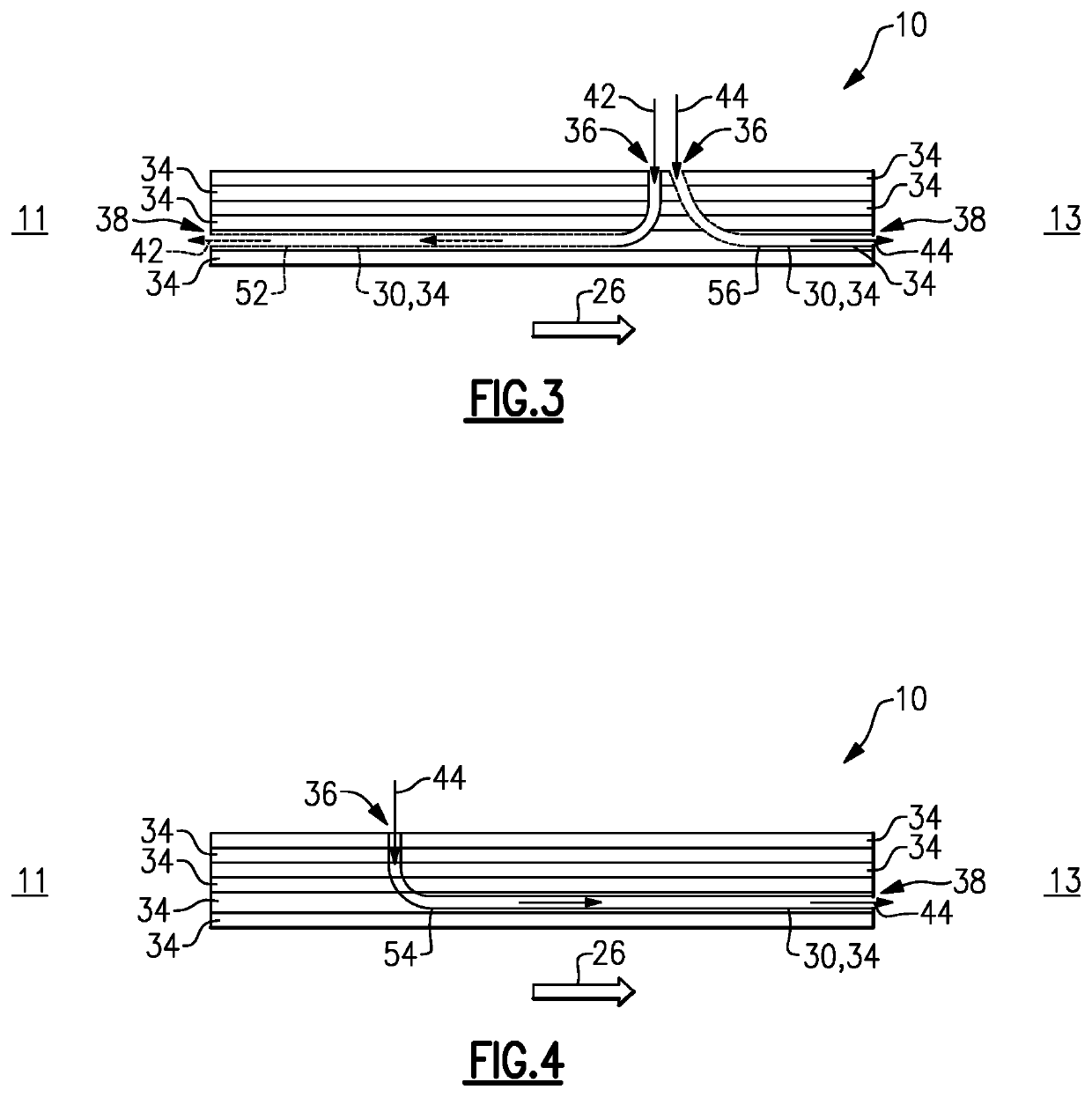 Ceramic matrix composite component including counterflow channels and method of producing