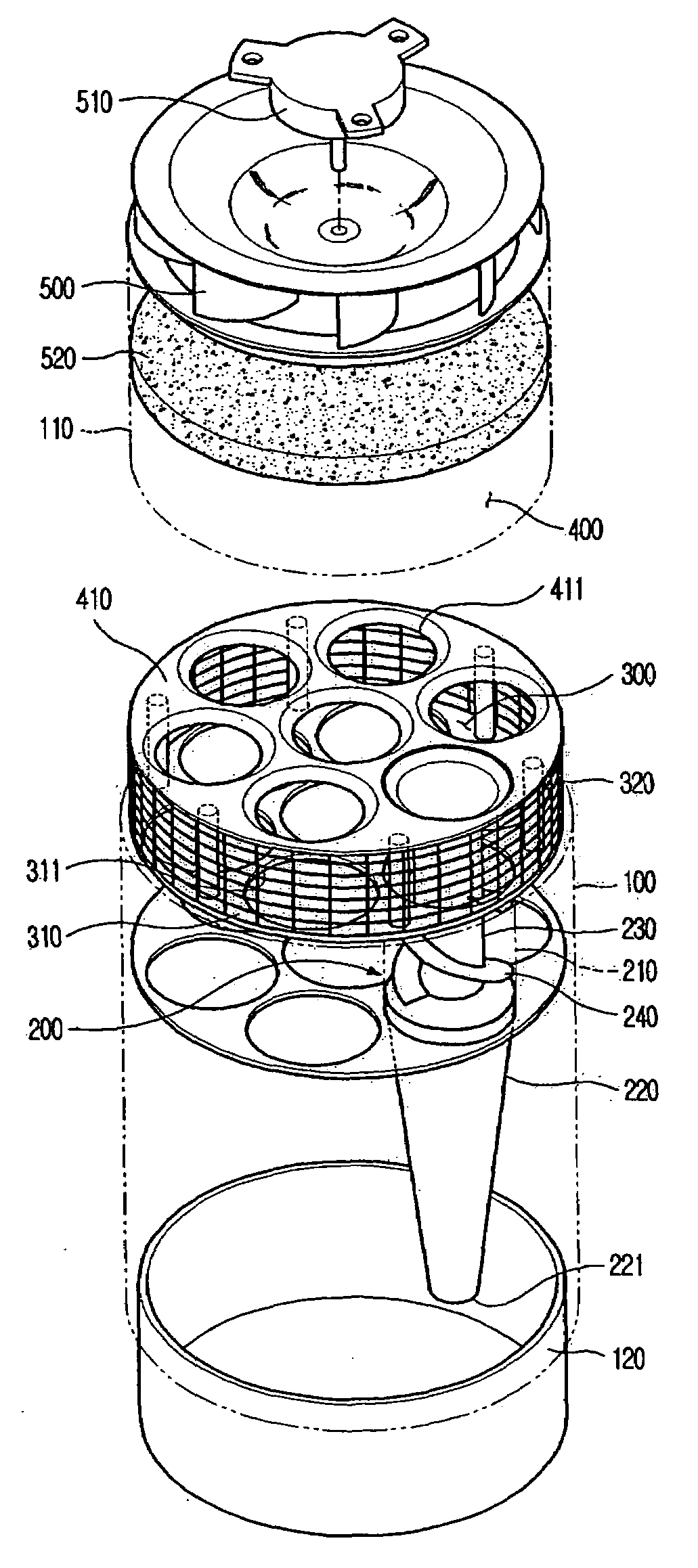 Cyclone and cyclone air purifier and method of air purification thereof