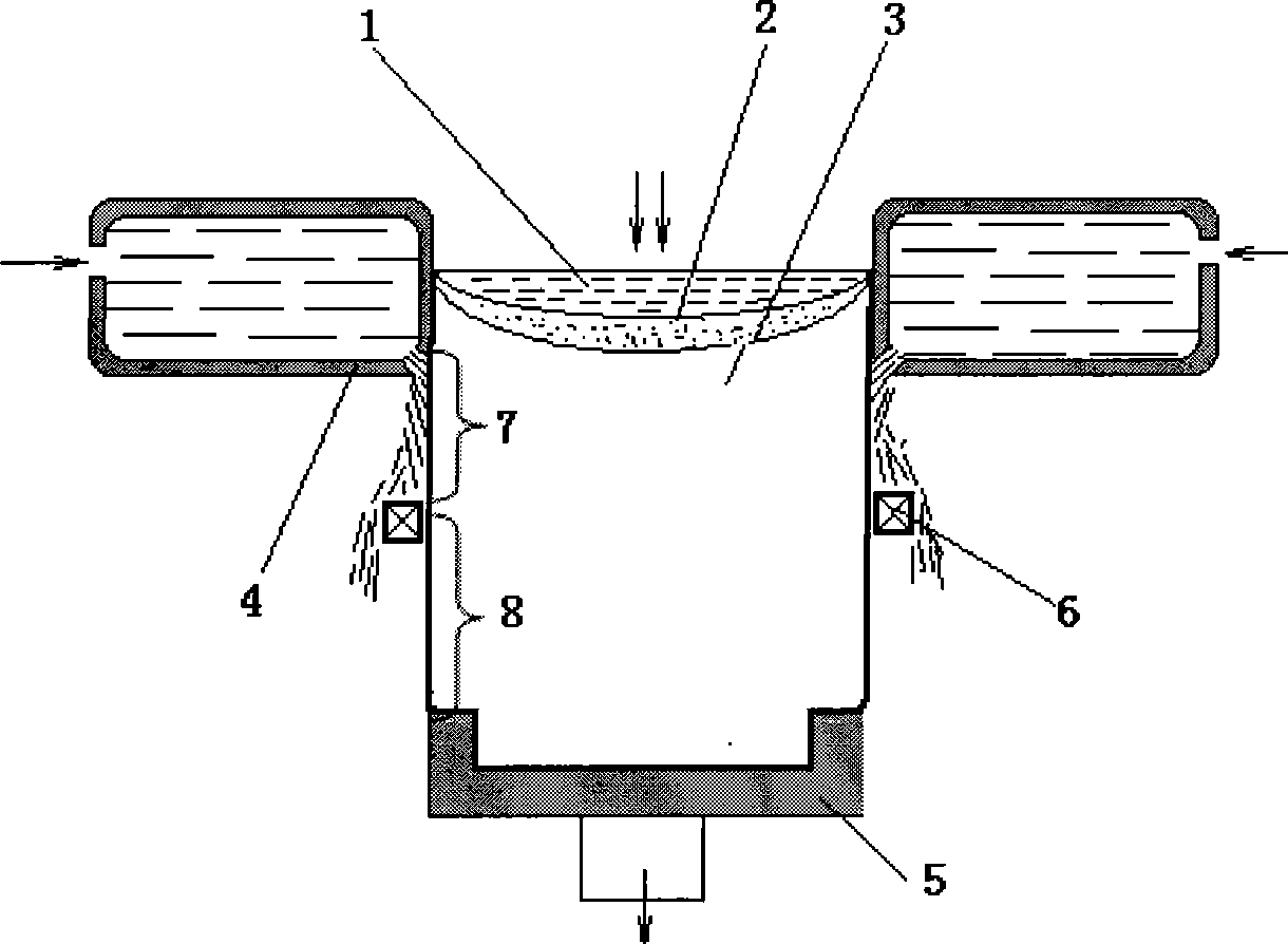 Aluminum alloy ingot casting area water cooling device