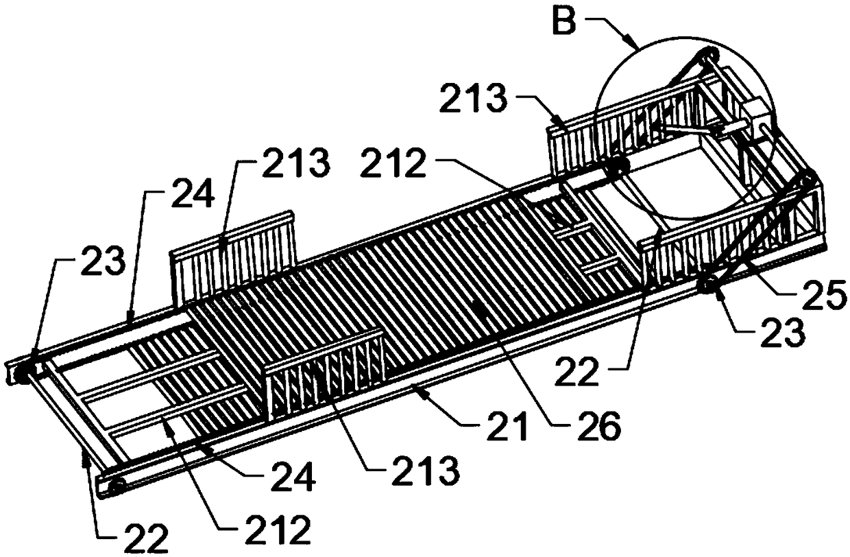 Conveying system and lotus root digging machine comprising same