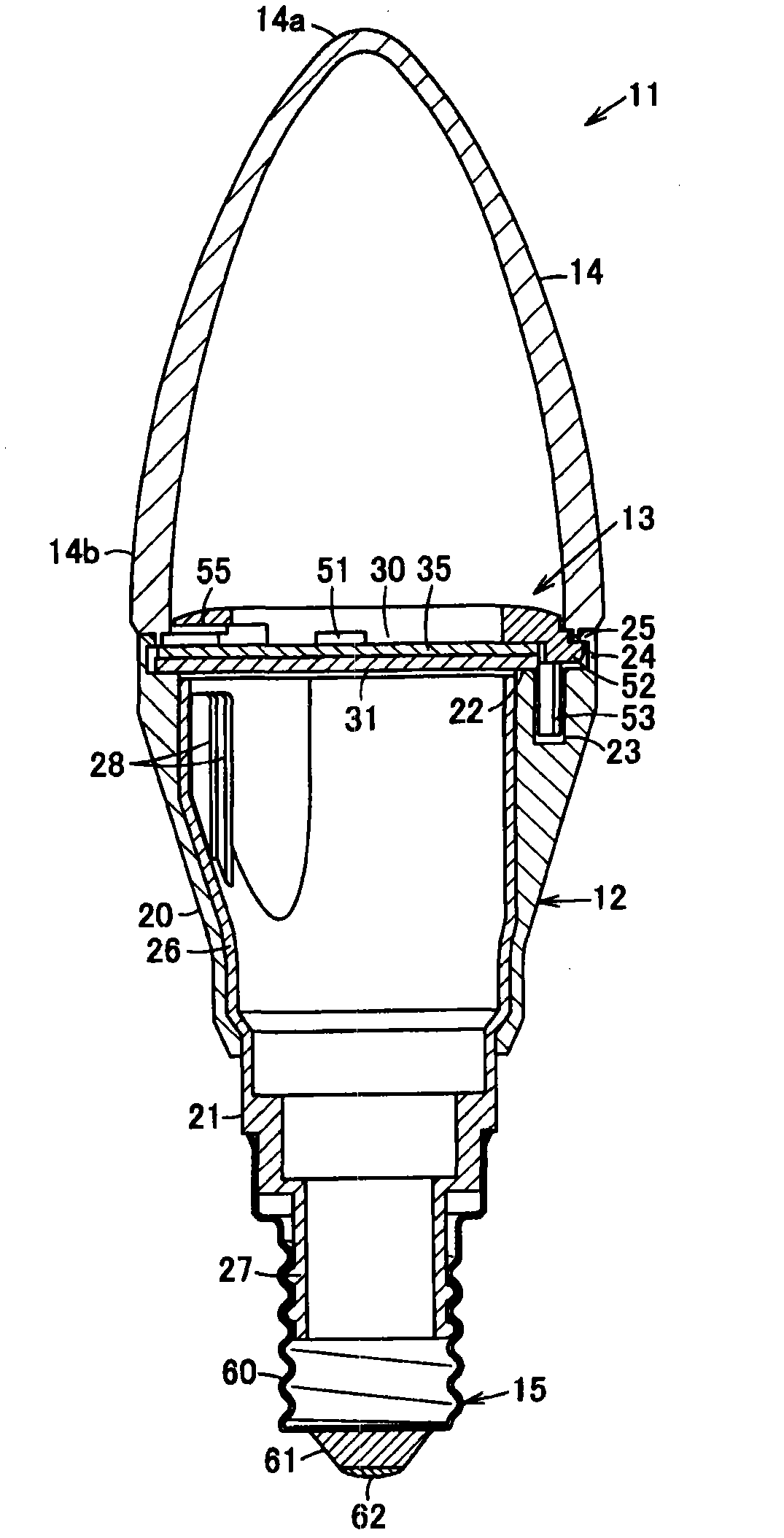 Bulb type lamp and lighting device