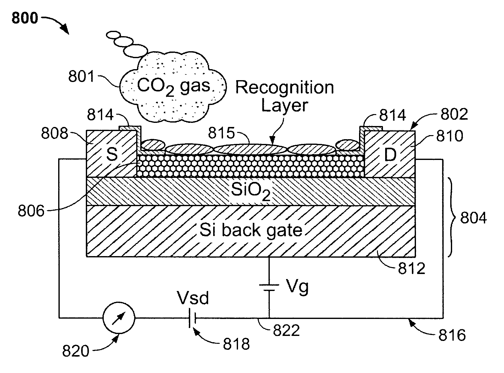 Nanoelectronic capnometer adaptor including a nanoelectric sensor selectively sensitive to at least one gaseous constituent of exhaled breath