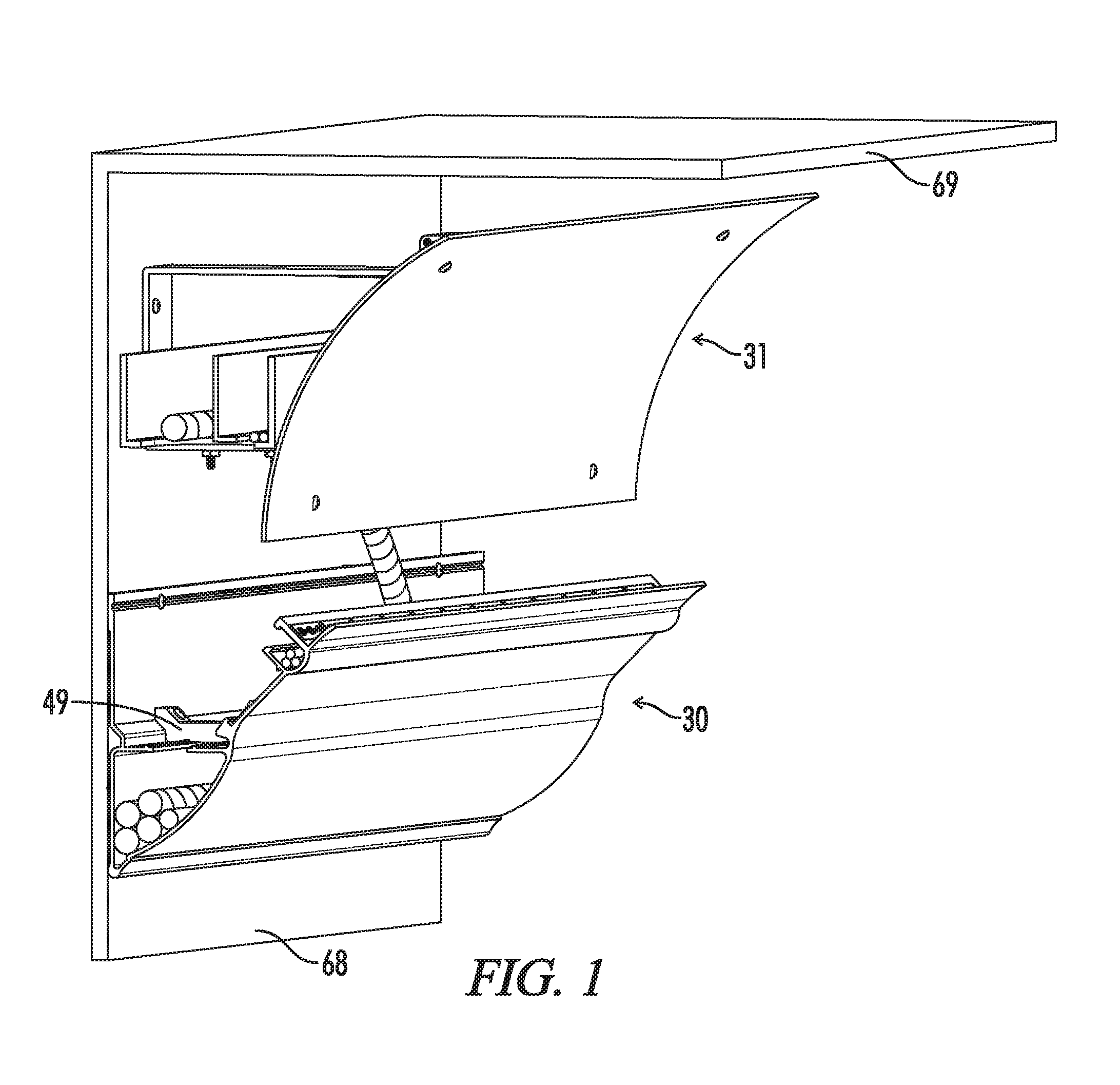 System and method for securing power and communications cables and associated hardware within crown molding