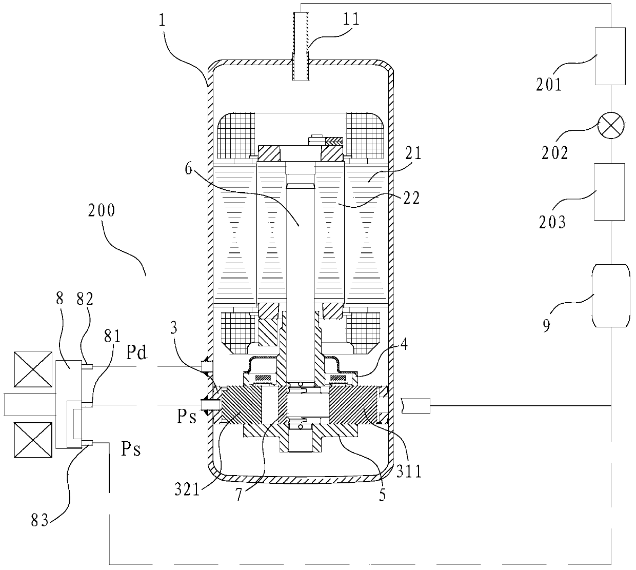 Rotary compressor and air conditioner with same