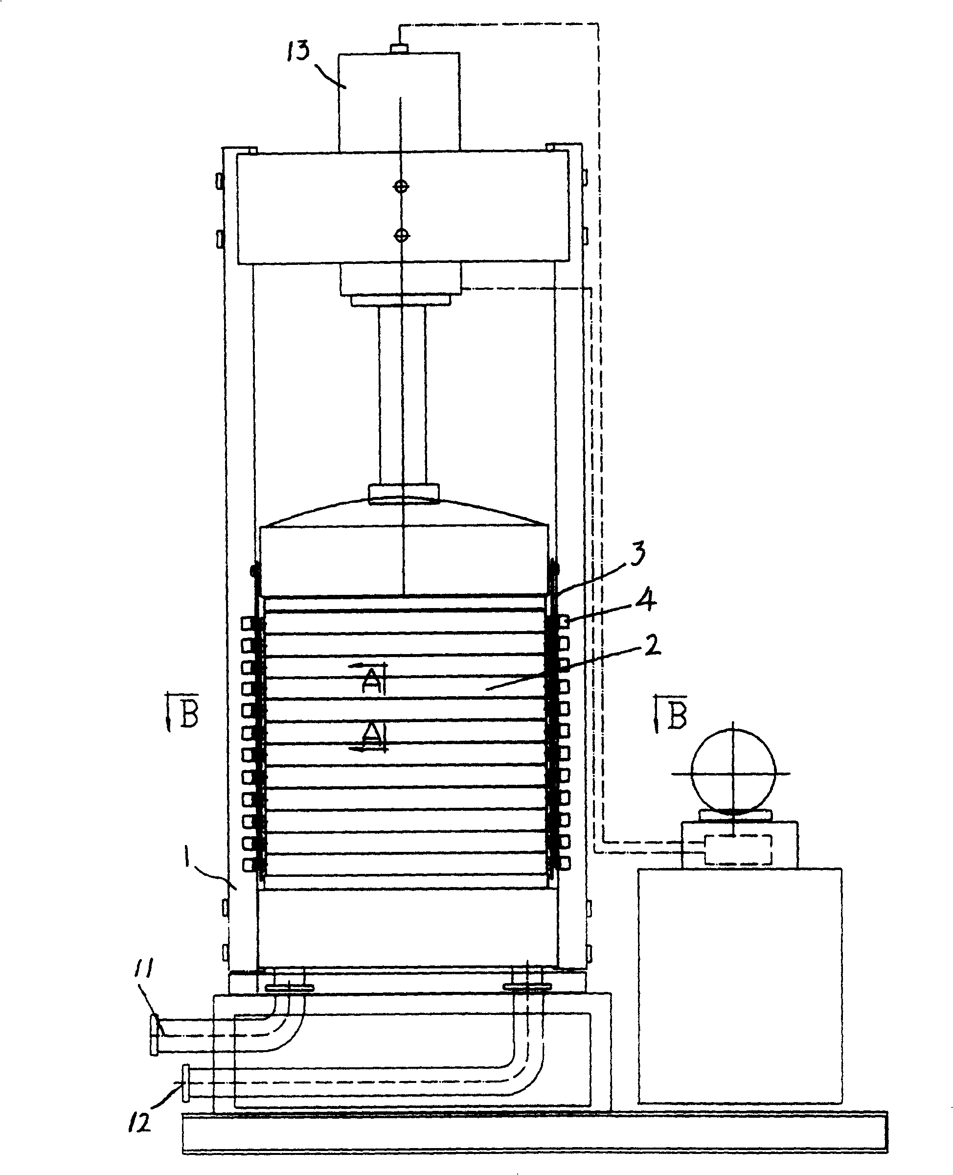 Multilayer link plate type highly viscous fluid filtering machine