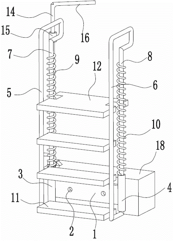 Telescopic pedal type hanging ladder